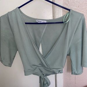 Green Womens crop-top